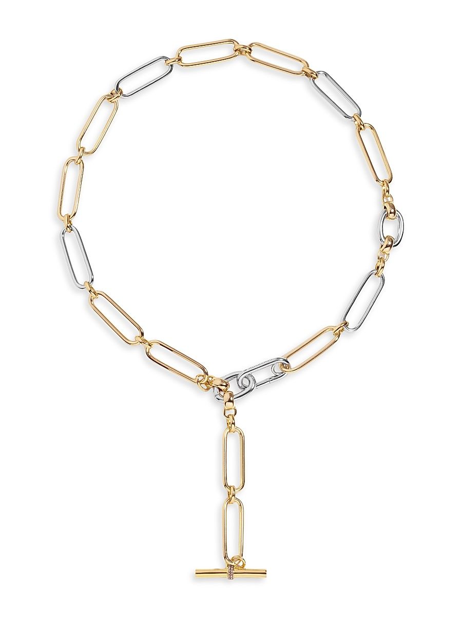 Women's Theo 12K-Gold-Plated & Rhodium-Plated Necklace - Two Tone