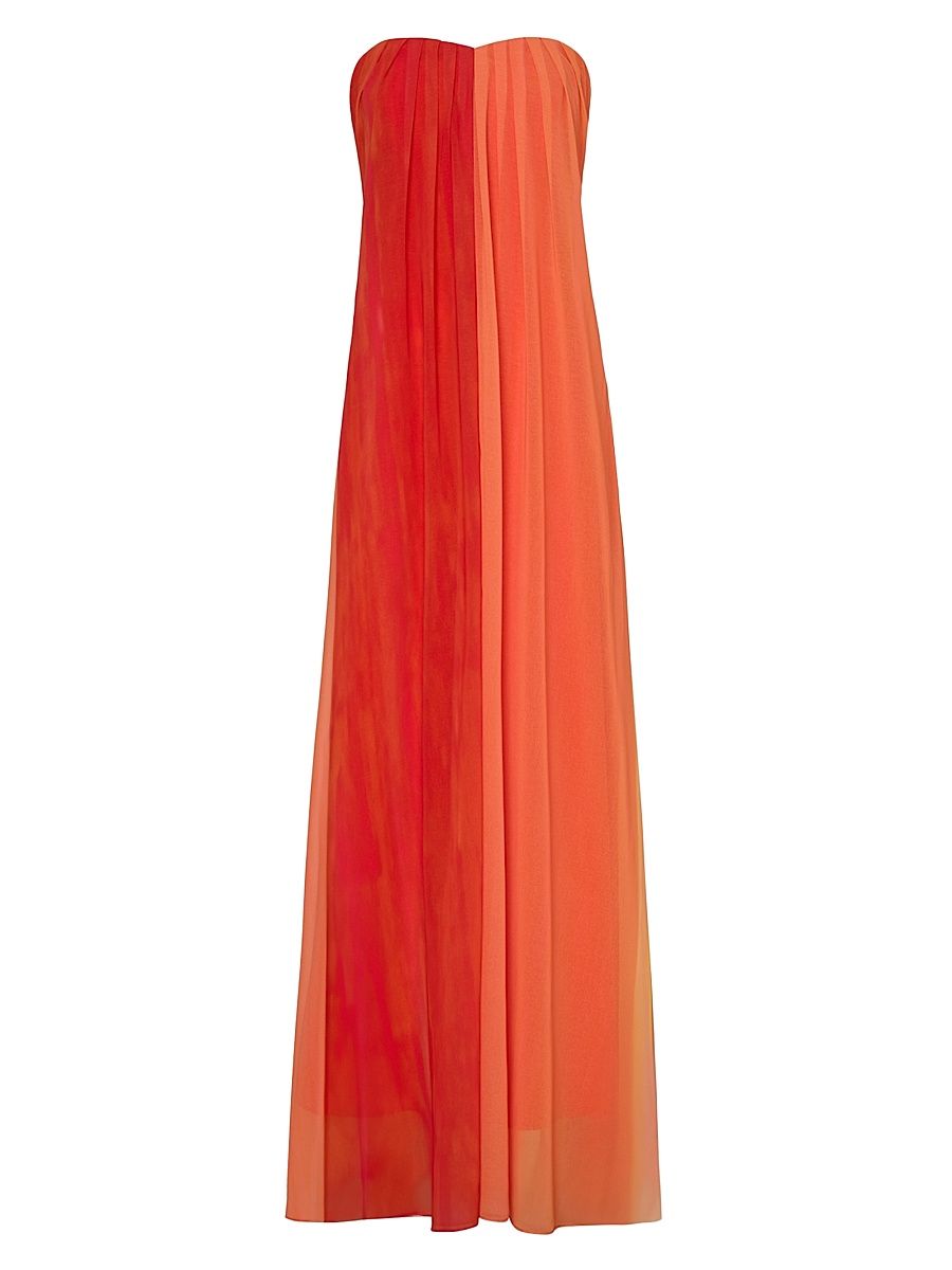 Women's Sunset Striped Sweetheart Maxi Dress - Coral Multi - Size 4