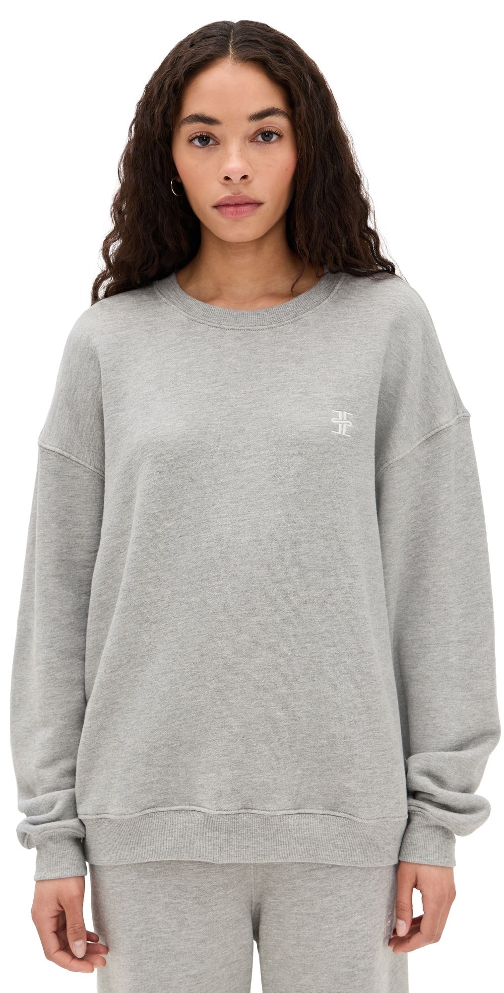 Éterne Oversized Crew Neck Sweatshirt Heather Grey M