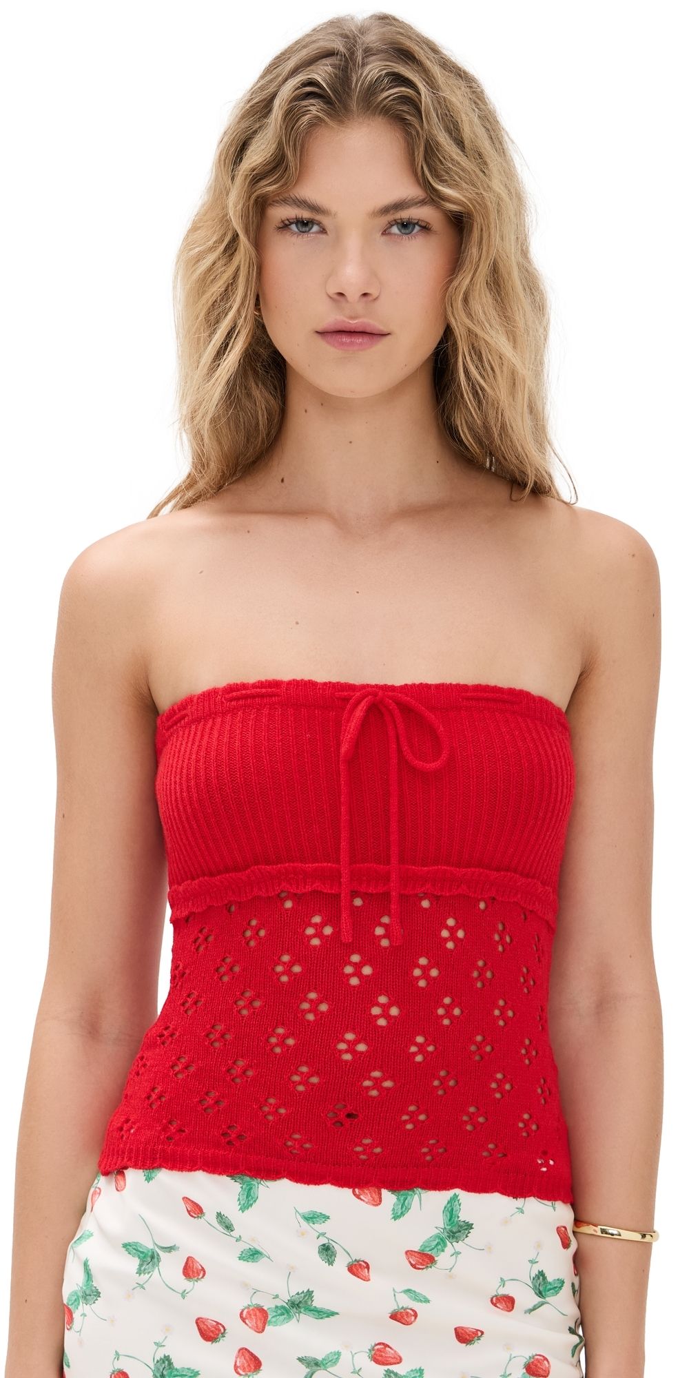 Bailey Rose Strapless Top Tomato L