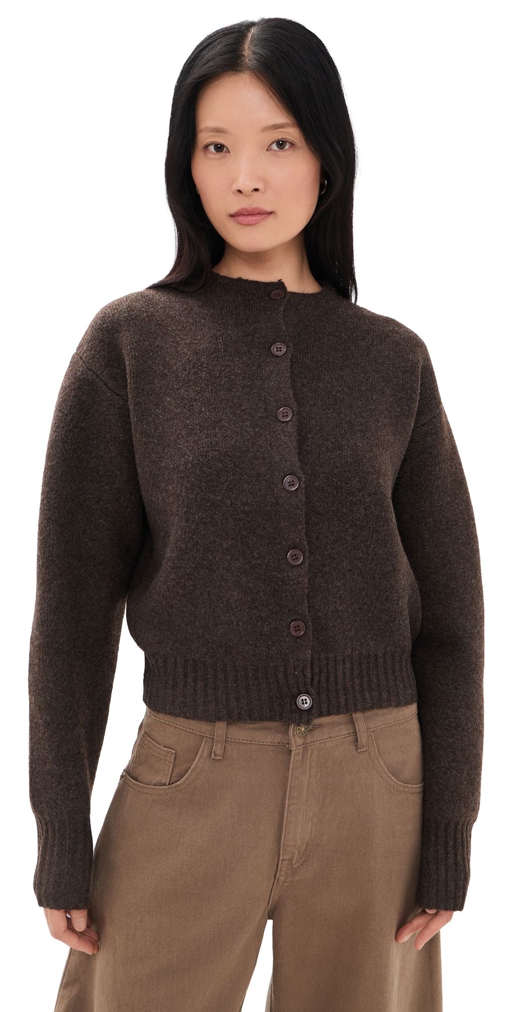 Lioness Frame Knit Cardigan Brown S