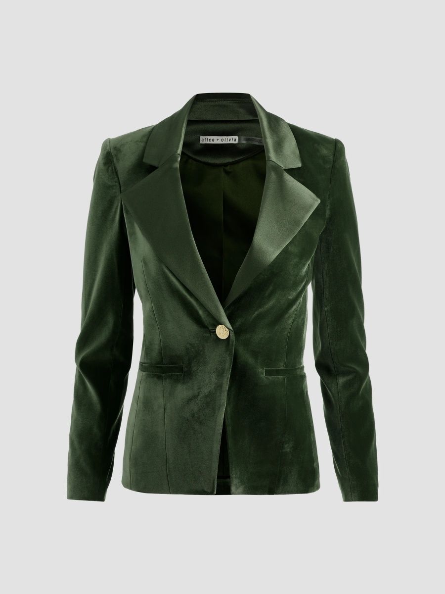 ALICE + OLIVIA Women's Sable Fitted Blazer - Dark Fern - Size 0