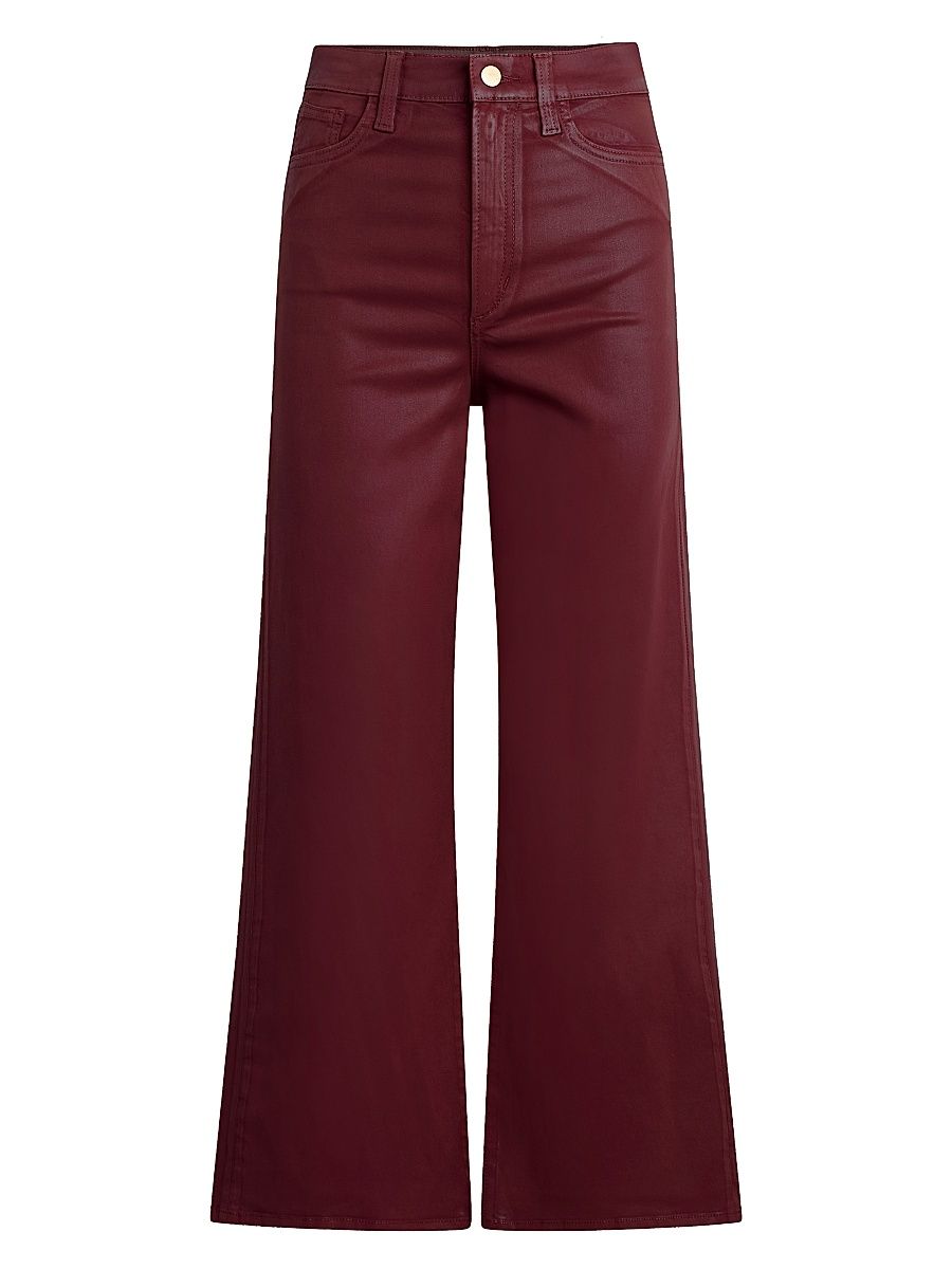 Women's The Mia Coated Wide-Leg Ankle Crop Jeans - Syrah - Size 31
