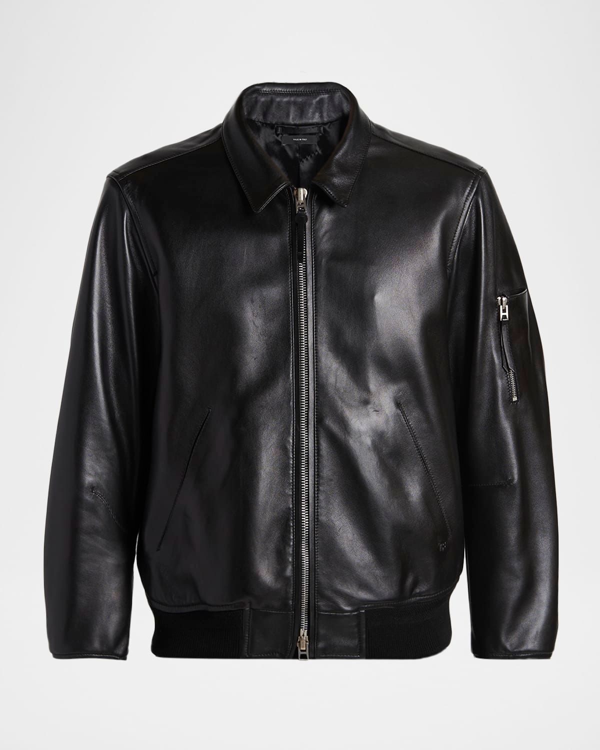 Men & apos;s Soft Nappa Leather Blouson Jacket
