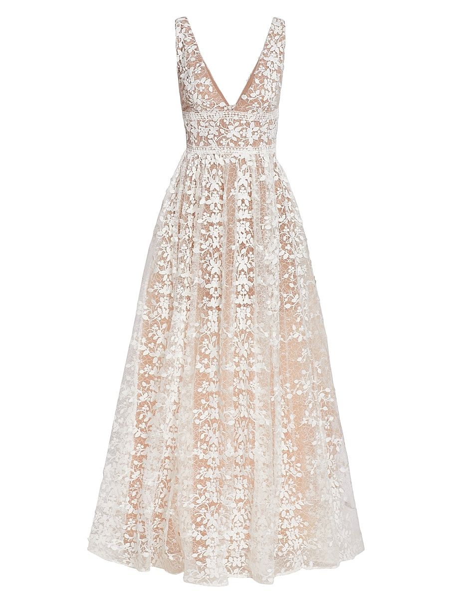 Women's Megan Lace Maxi Dress - White - Size Medium