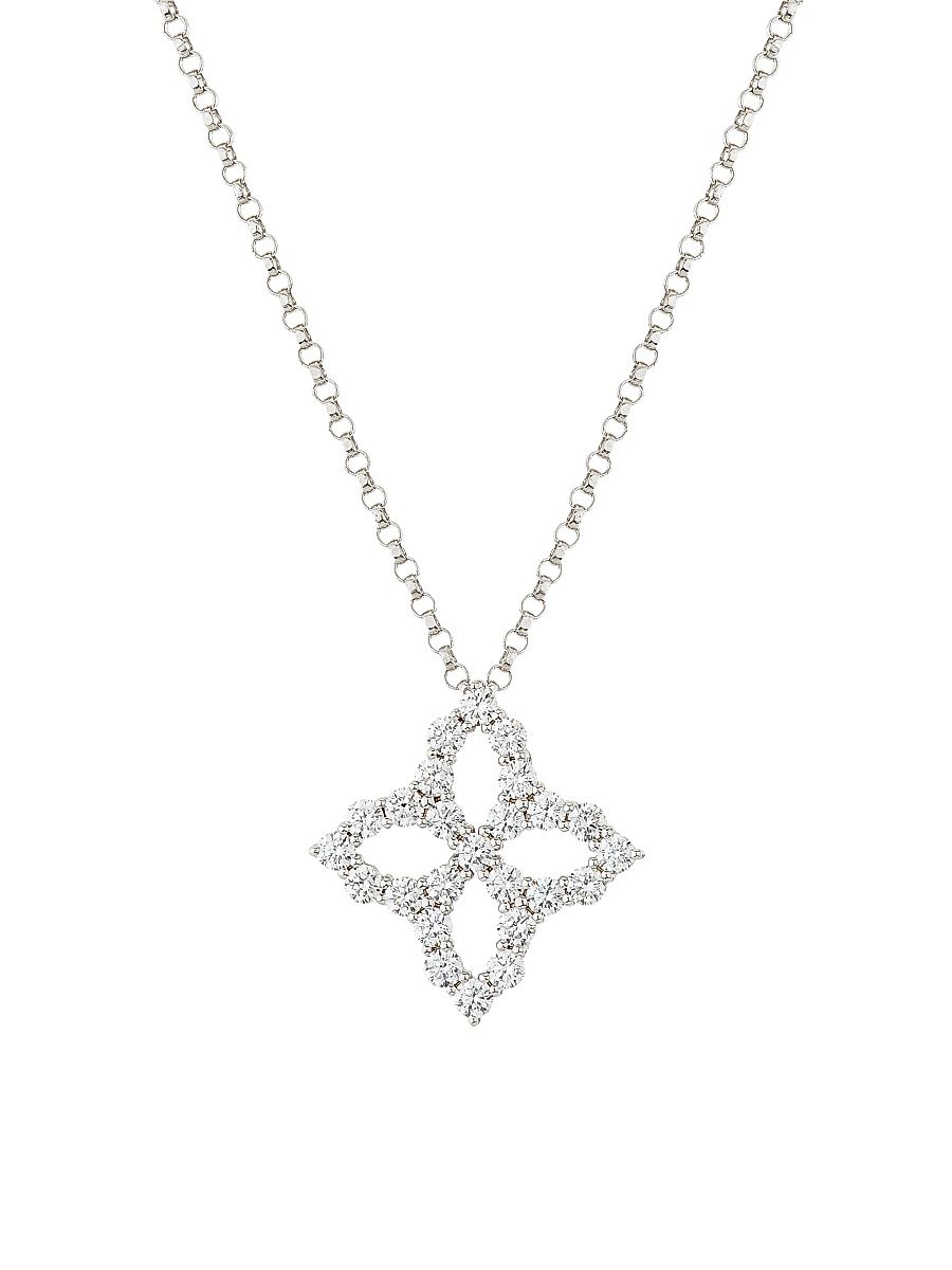Women's Diamond Princess 18K White Gold & 0.50 TCW Diamond Necklace - White Gold