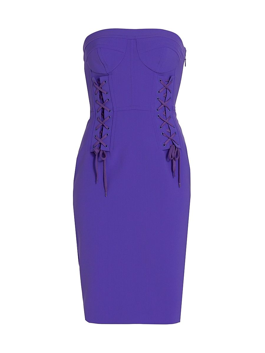 Women's Strapless Lace-Up Sheath Dress - Purple - Size 4