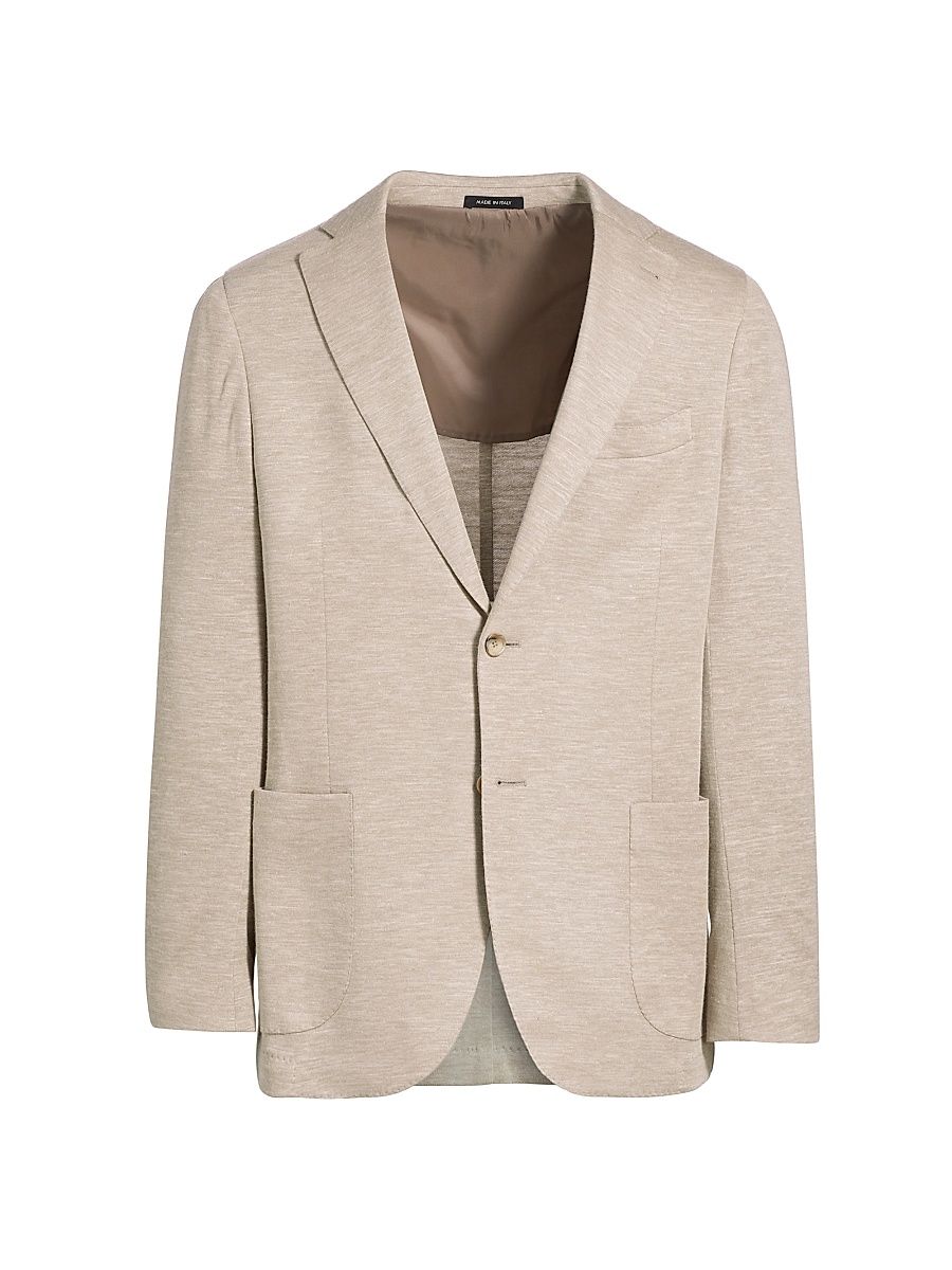 Men's COLLECTION Wool & Silk Jersey Blazer - Cream - Size 42