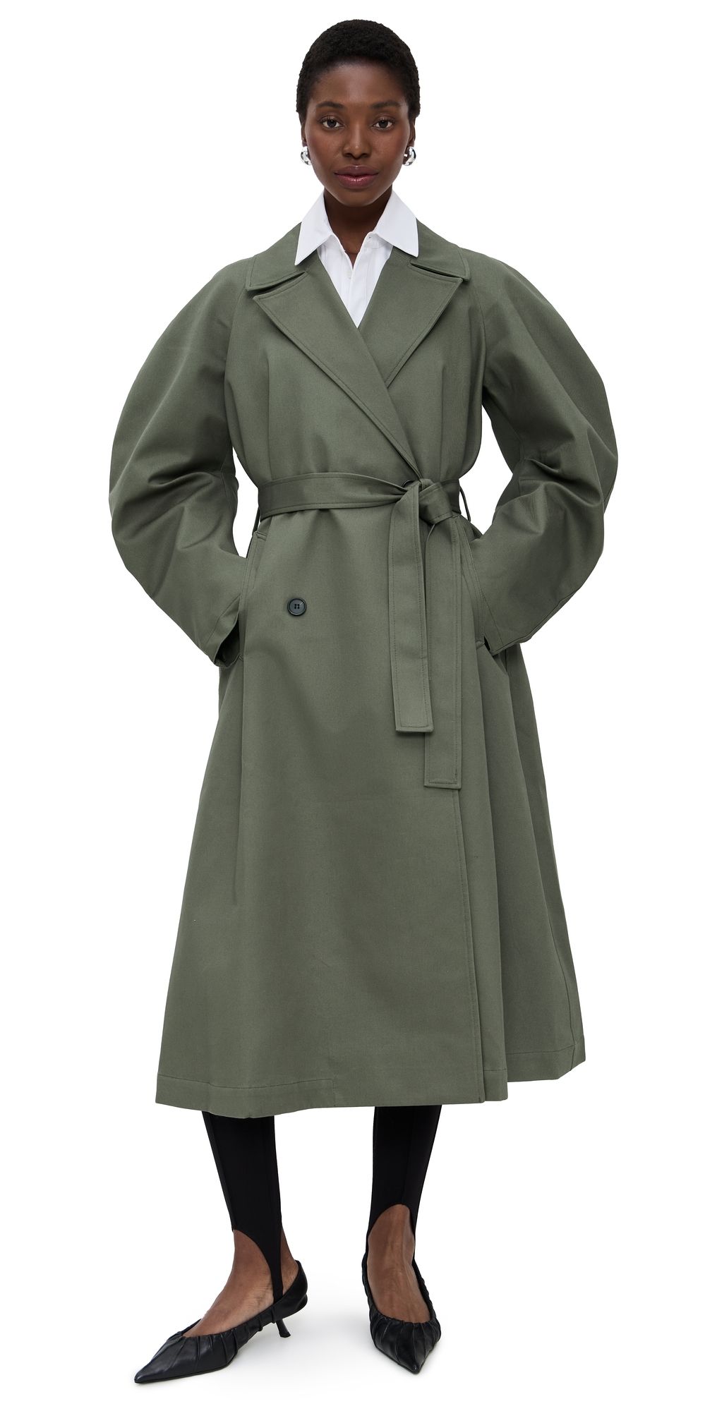 MEIMEIJ Oversized Trench Coat with Round Sleeves Mility 46