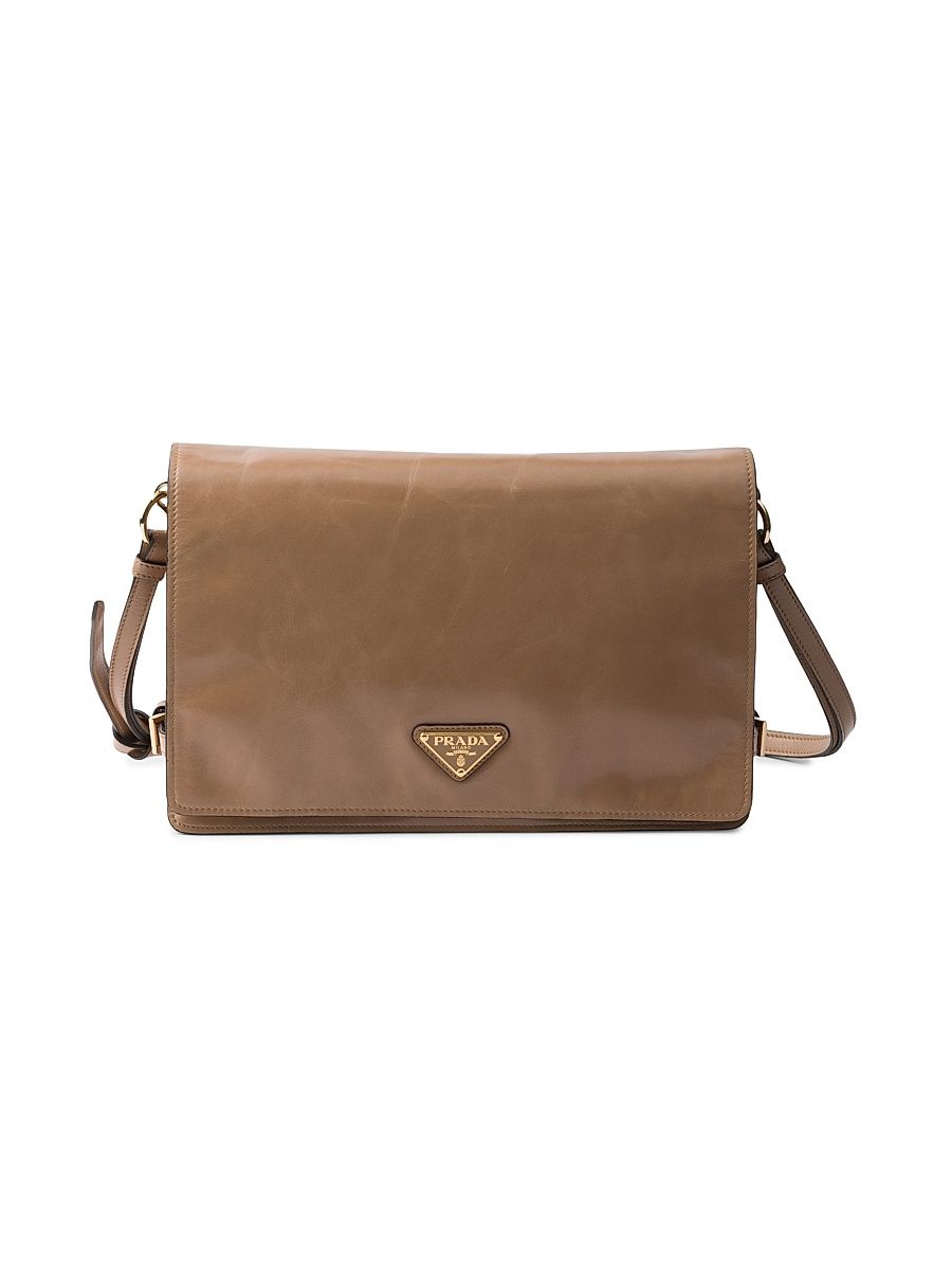 Women's Medium Leather Shoulder Bag - Brown