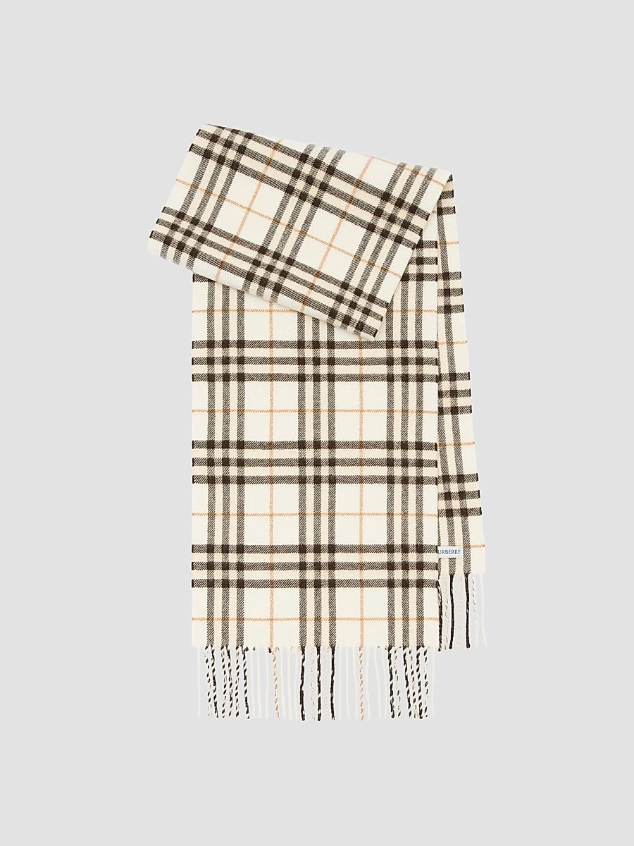 Women's Sparkle Check Cashmere Scarf - White