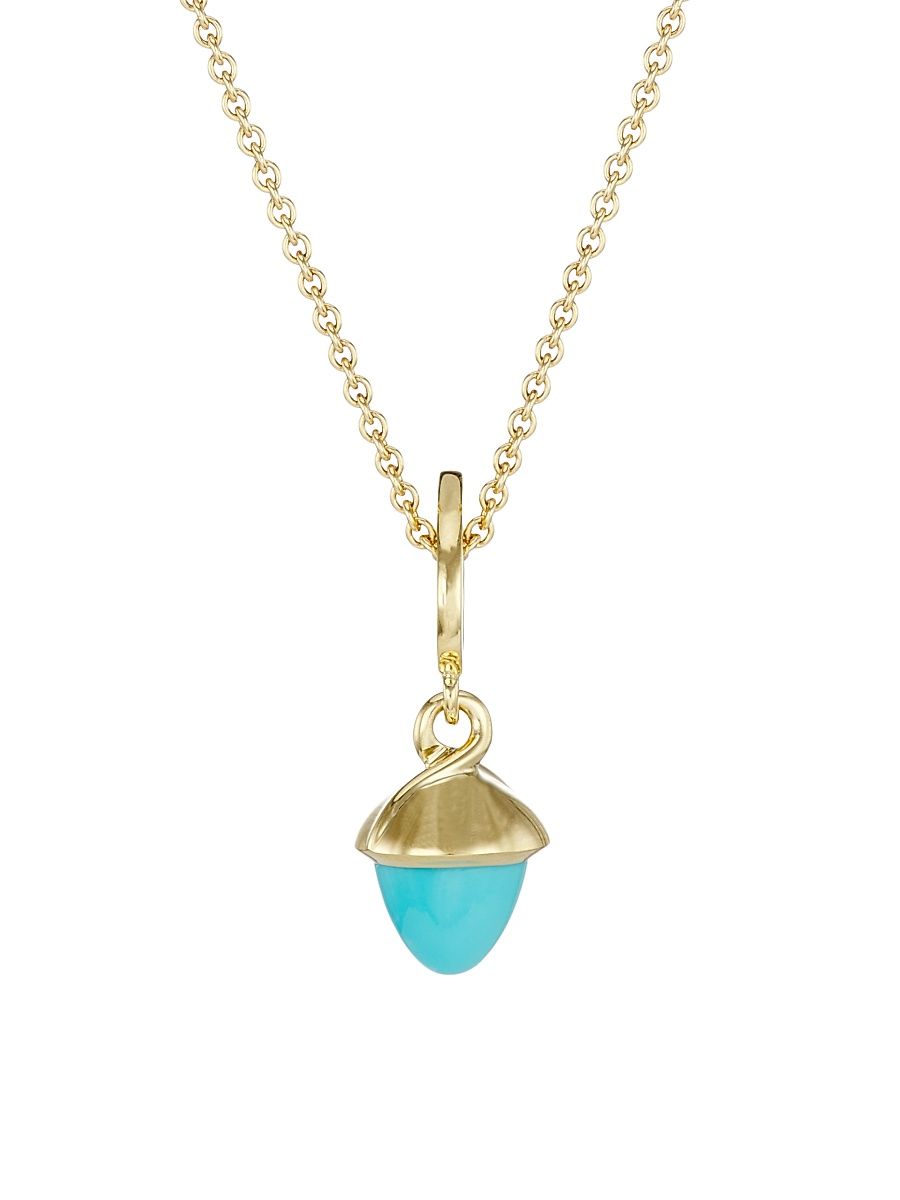 Women's Flamenco 18K Yellow Gold & Turquoise Pendant Necklace - Yellow Gold
