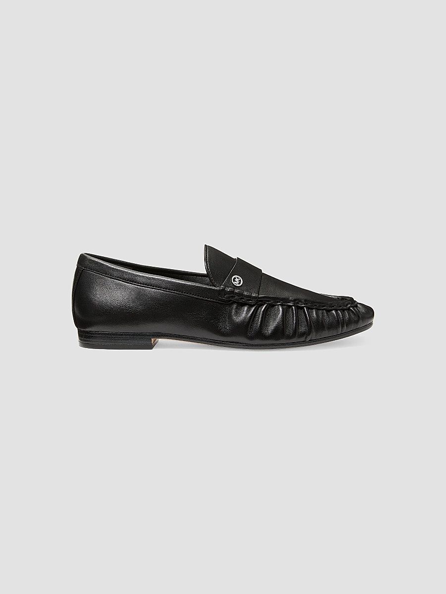 Women's Jennings Ruched Leather Loafers - Black - Size 11