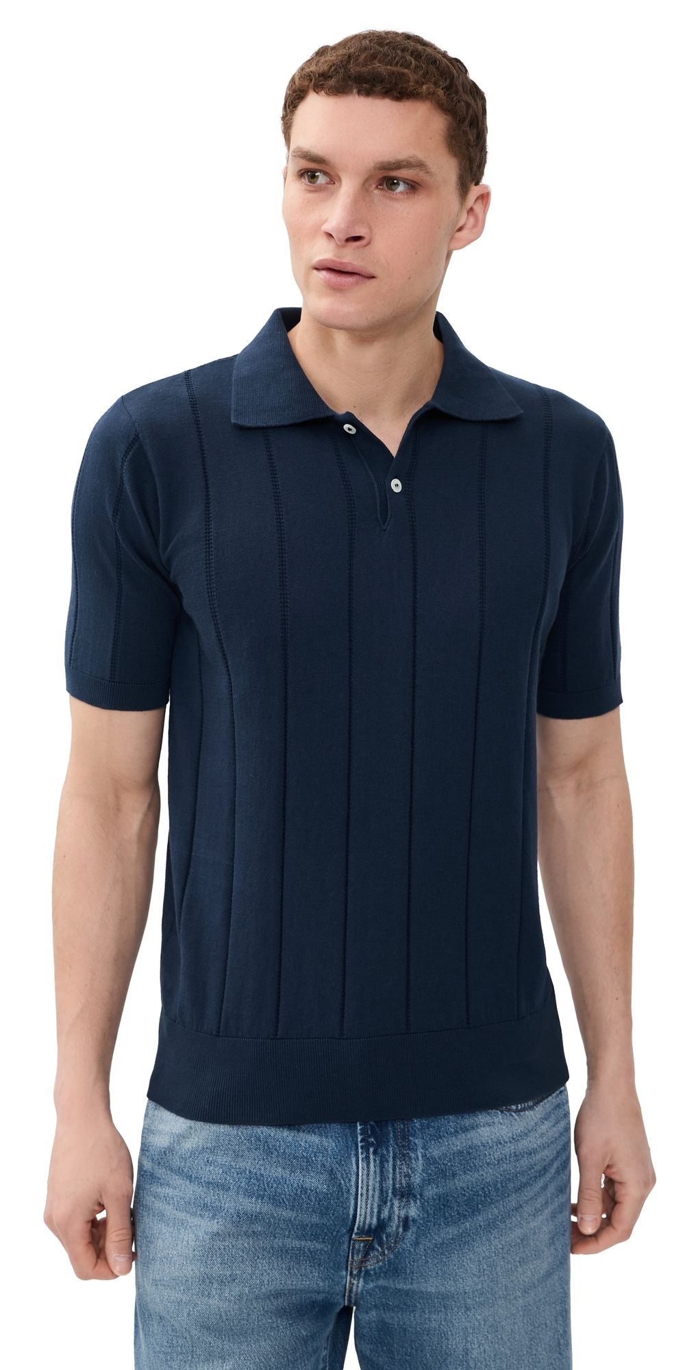 Far Afield Jacobs Knitted Polo Navy L