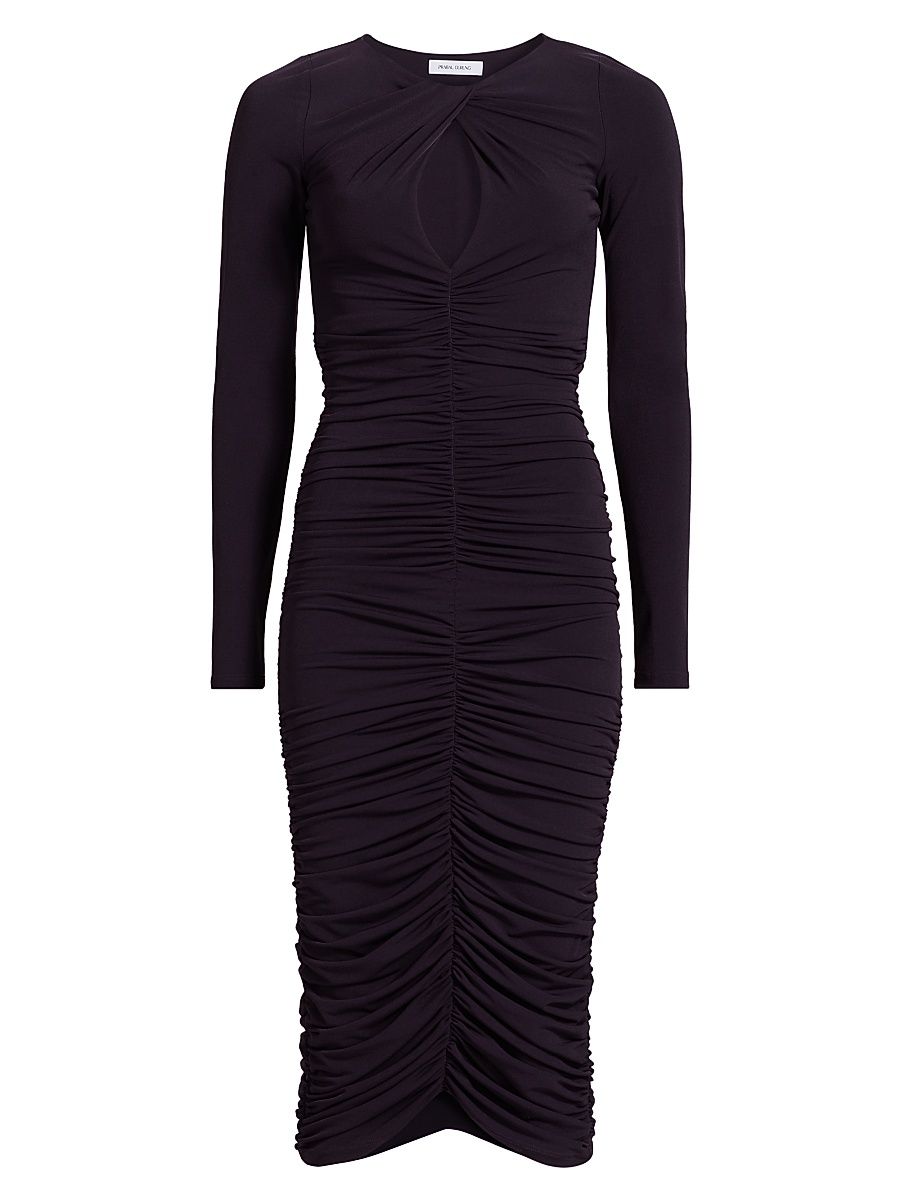 Women's Keyhole Ruched Sheath Dress - Grape - Size XS