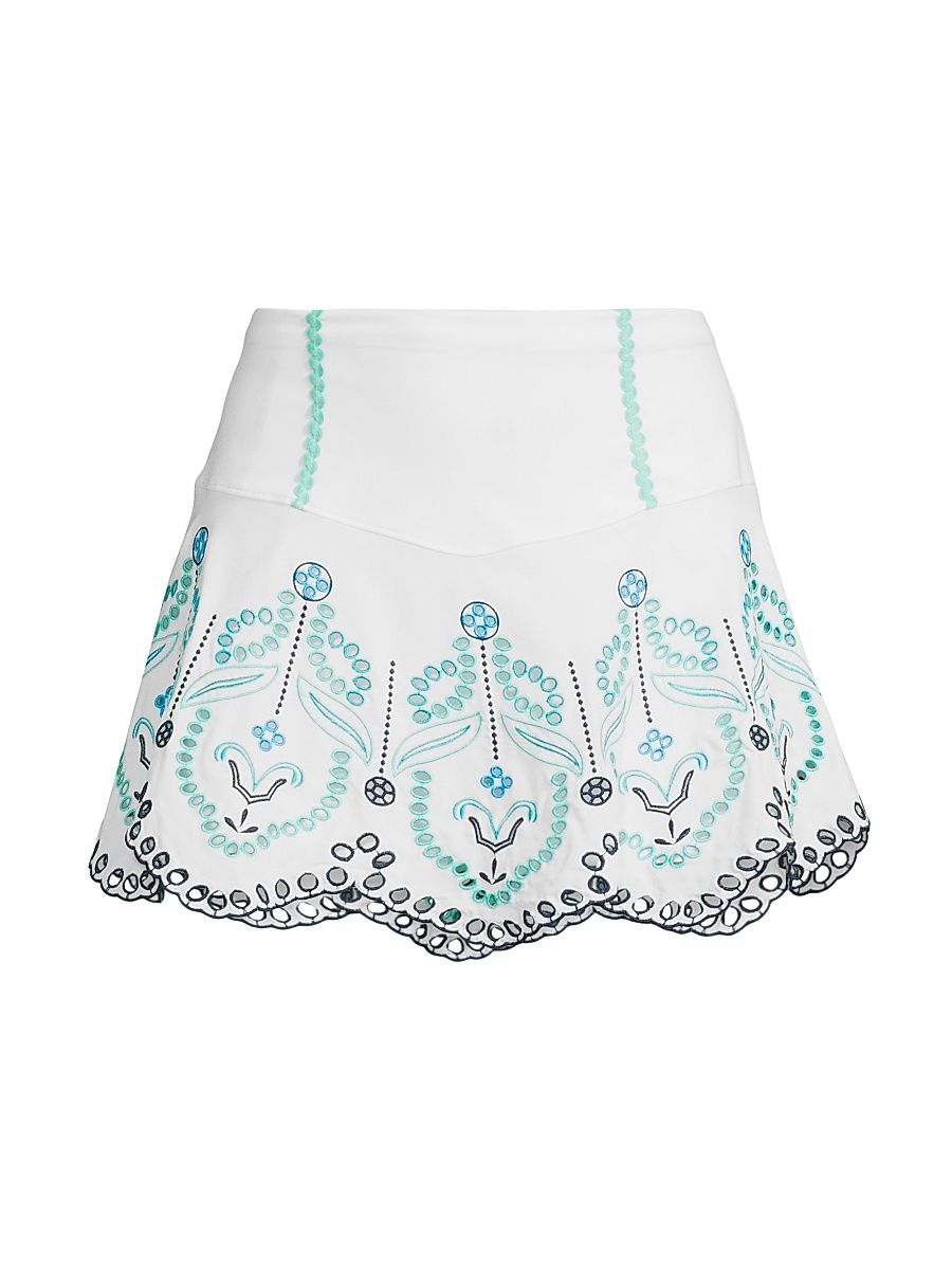 Women's Eyelet You Win Mini Skort - White - Size XL