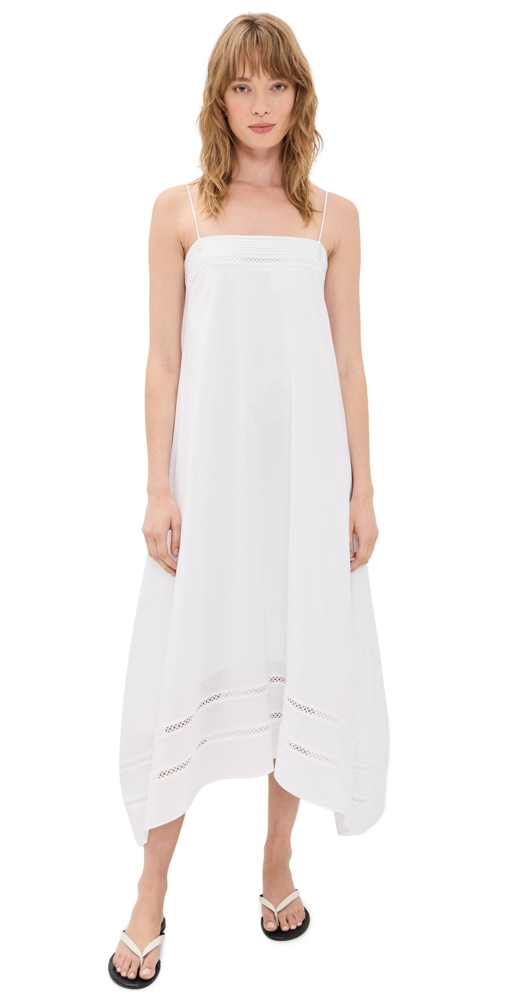 Onia Square Neck Handkerchief Dress White XS
