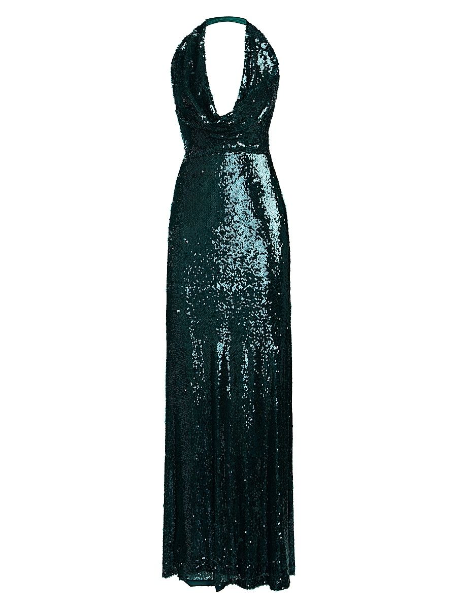 Women's Tova Sequin Halterneck Gown - Atlantic - Size 14