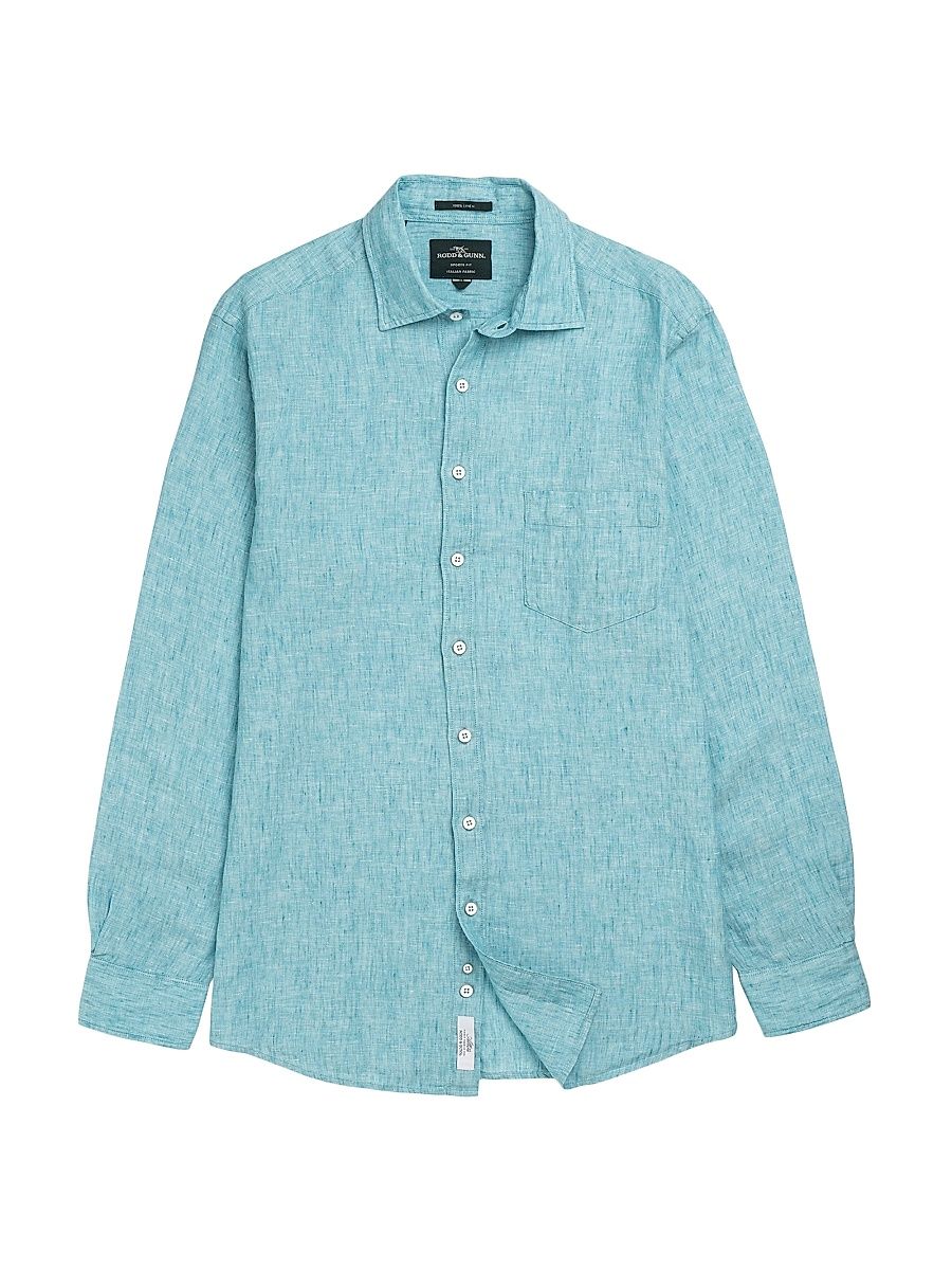Men's Coromandel Textured Shirt - Washed Teal - Size XL
