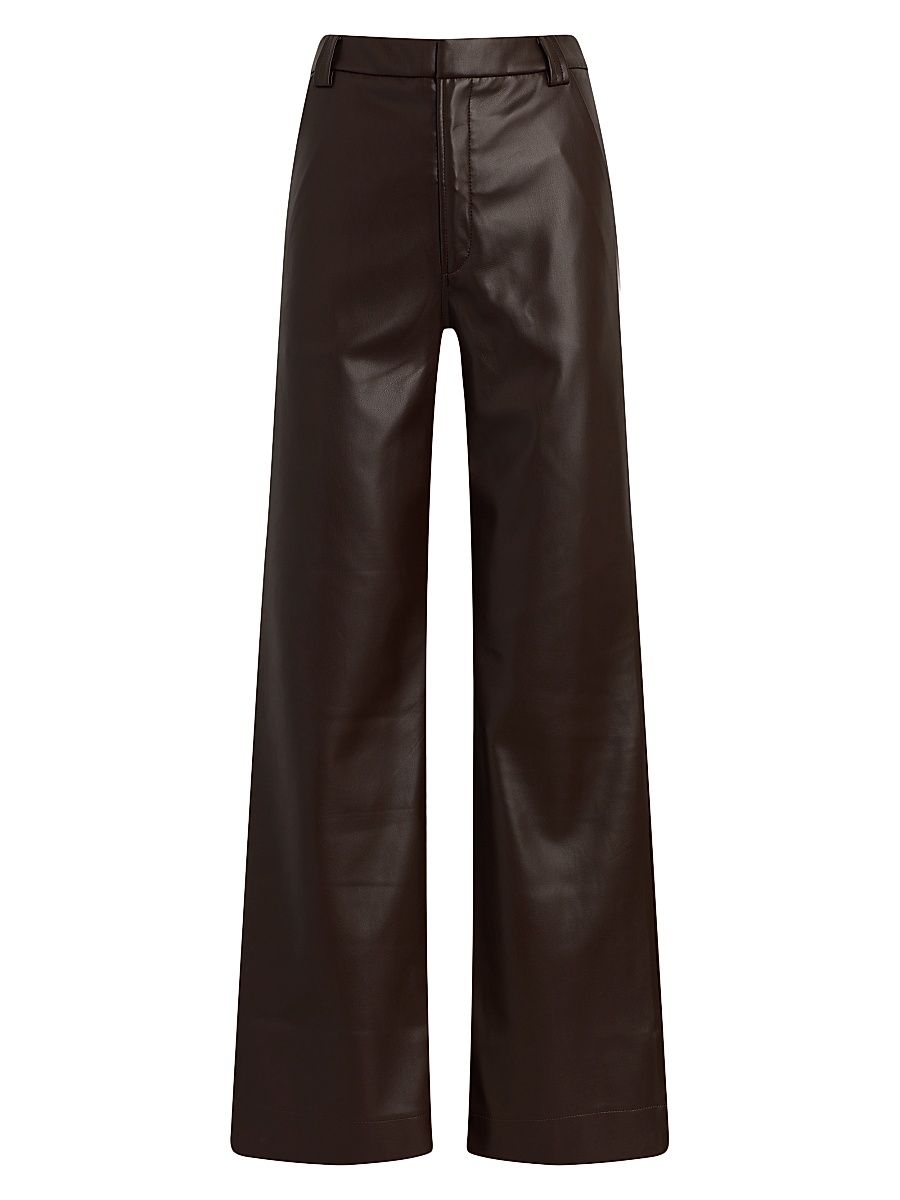 Women's The Mia Faux Leather Straight-Leg Jeans - Coffee Bean - Size 28