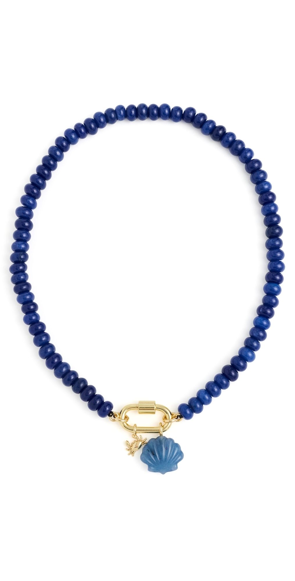 Madewell Beaded Charm Carabiner Necklace Lapis One Size