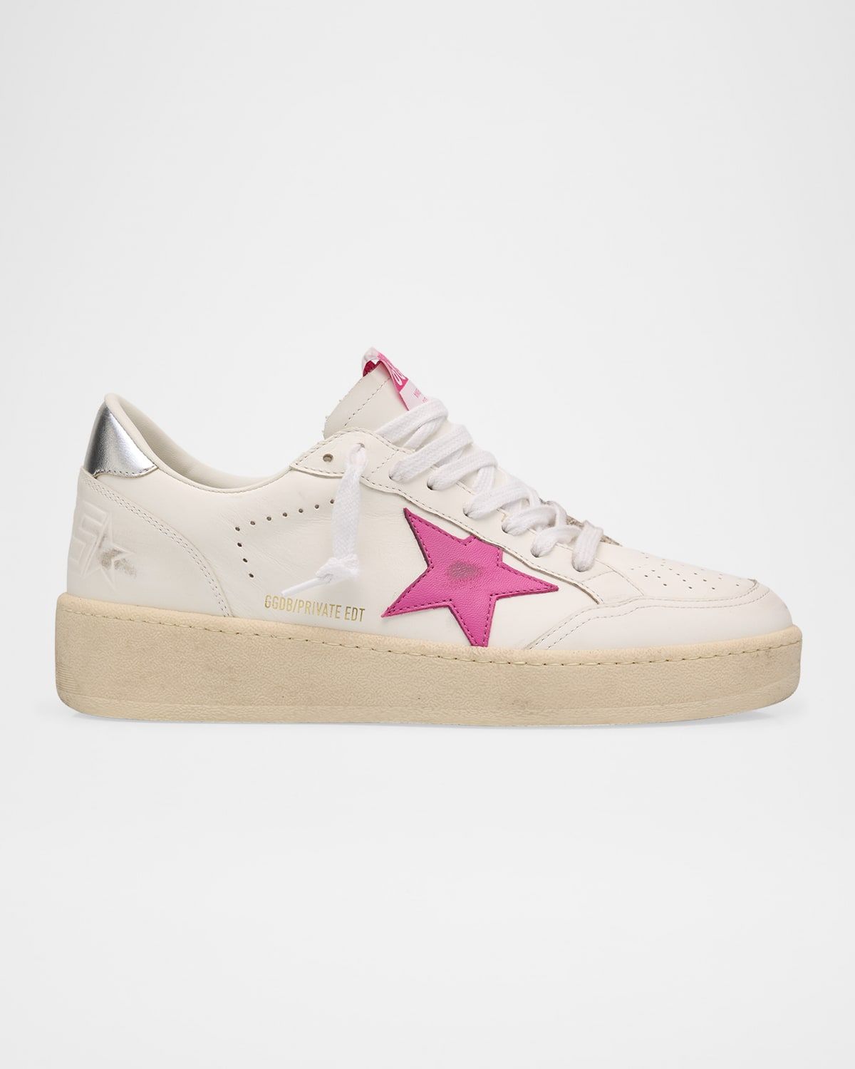 Ball Star Mixed Leather Low-Top Sneakers