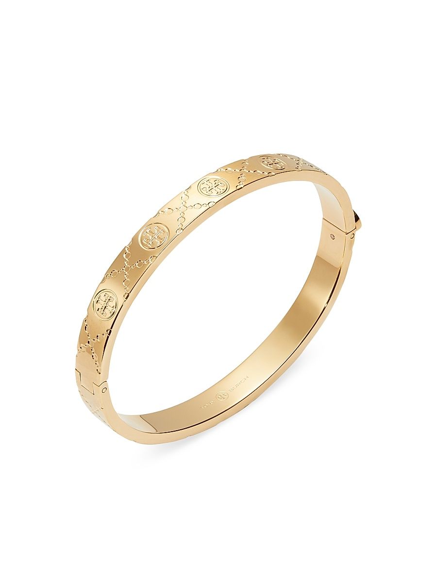 Women's T Monogram Goldtone Bangle - Tory Gold