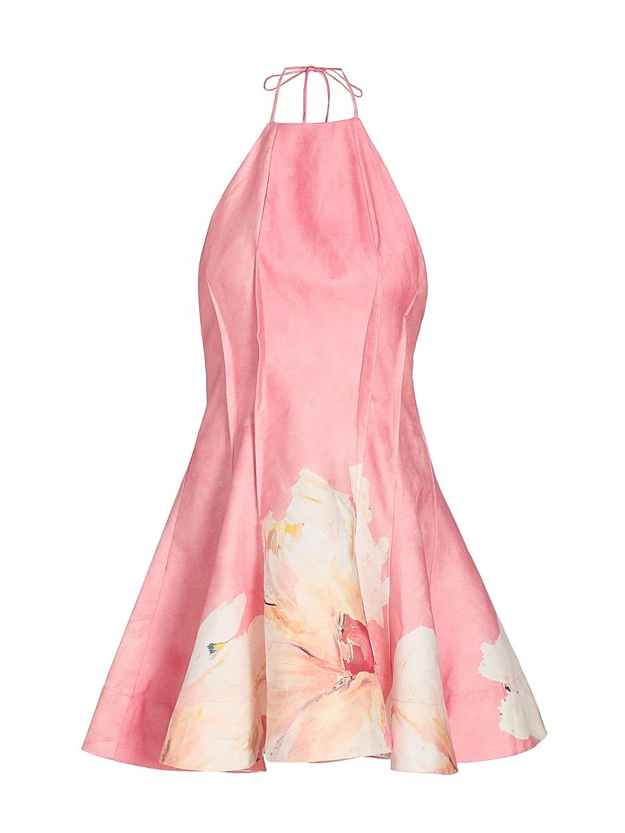 Women's Carryon Sugar Peony Print Halter Minidress - Sugar Peony - Size 2