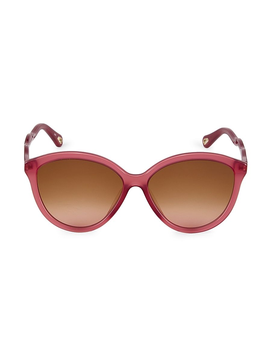 Women's Zelie 58MM Cat-Eye Sunglasses - Burgundy