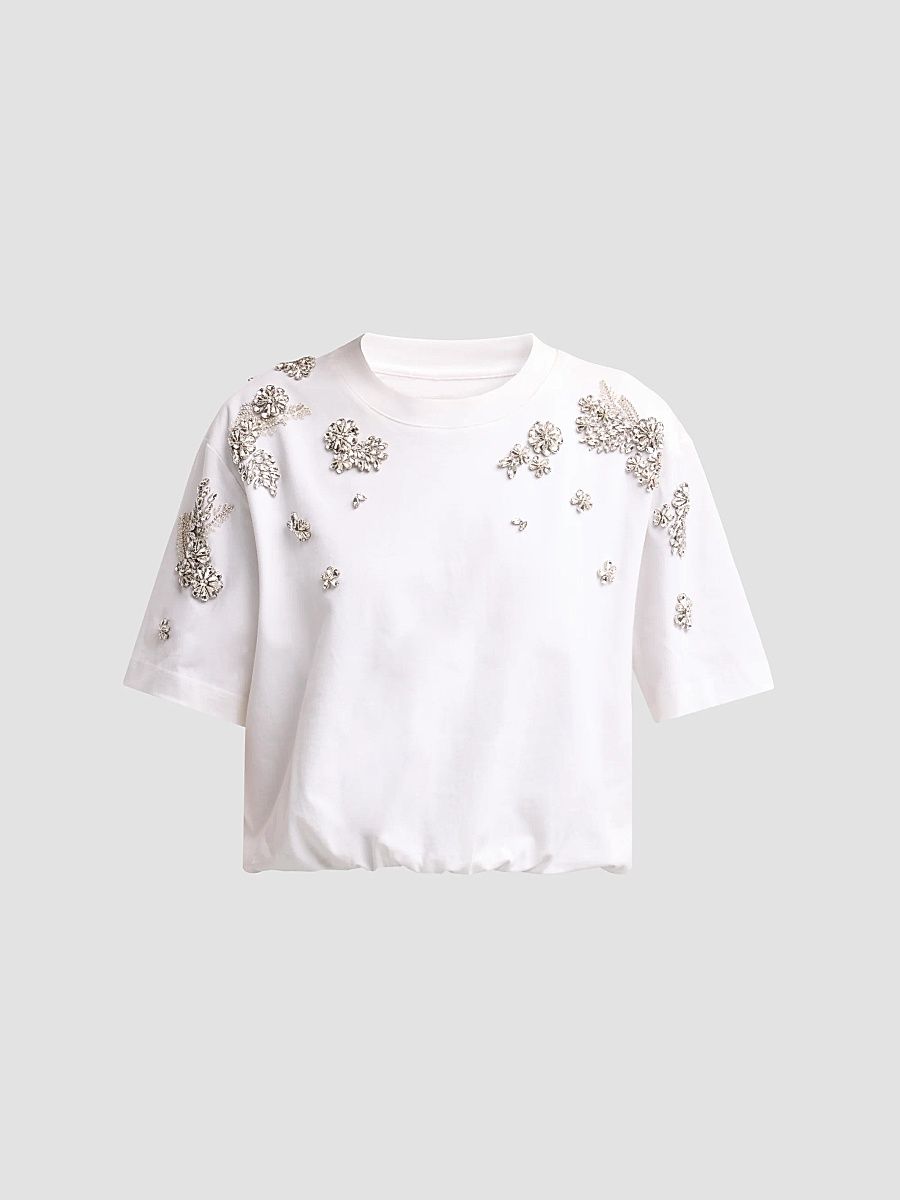 Women's Crystal Ivy Davini Top - White - Size XL