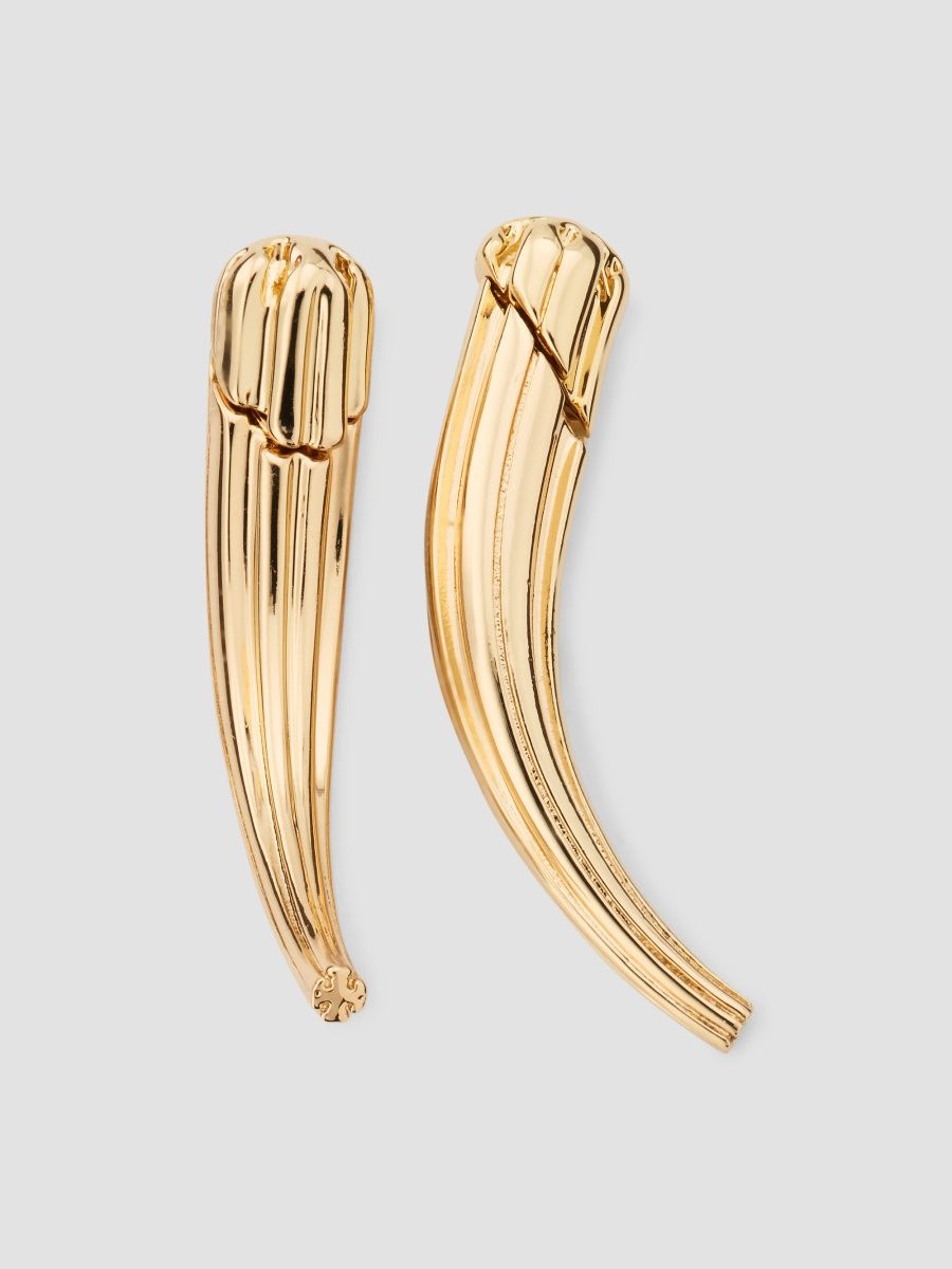 Tory Burch Women's Fluted 18K-Gold-Plated Ear Jackets - Light Brass