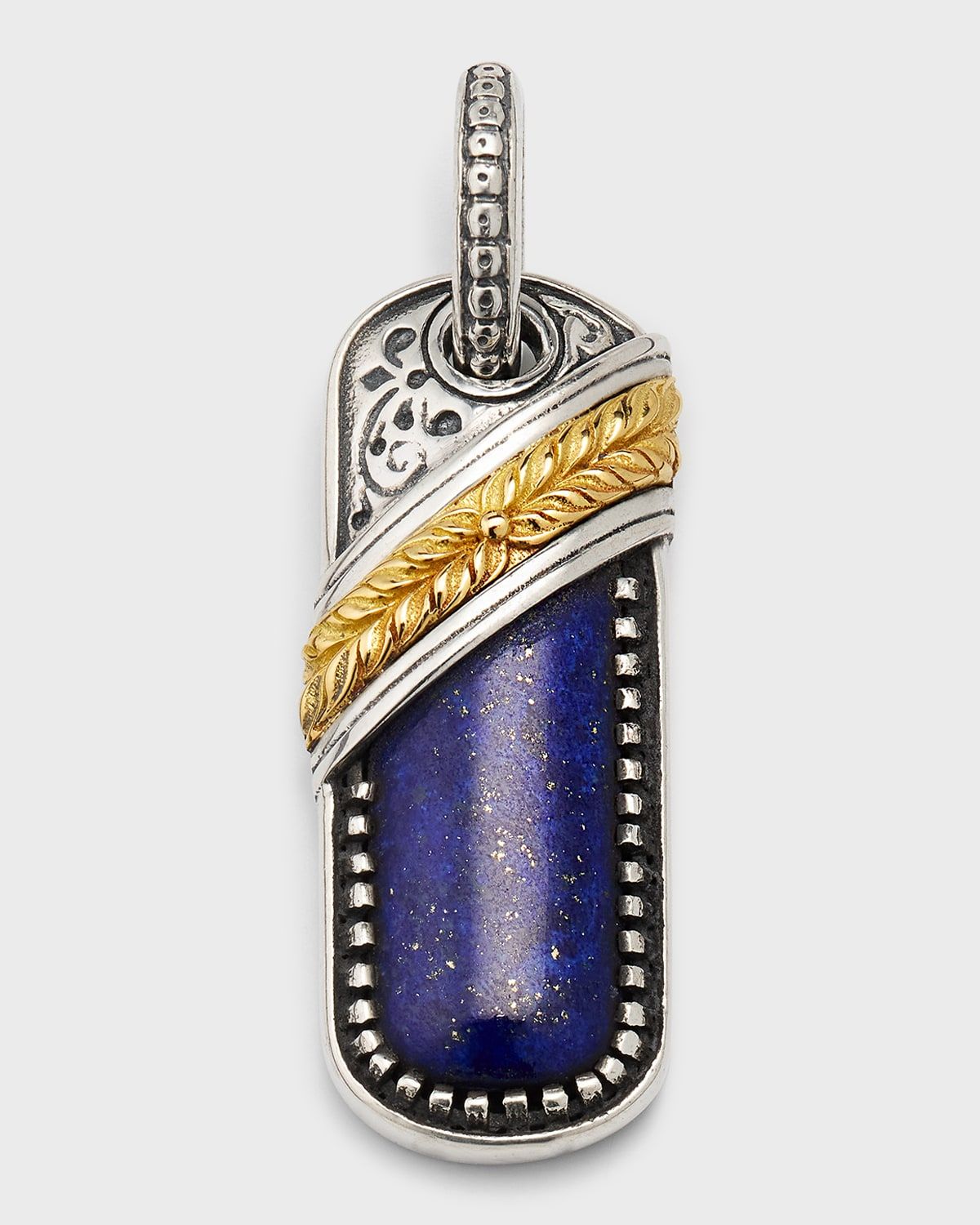Men & apos;s Two-Tone Lapis Pendant