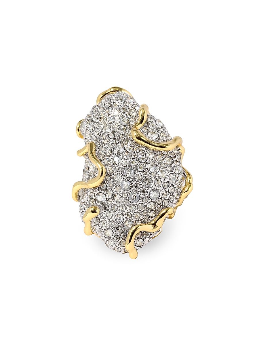 Women's Solanales Two-Tone & Glass Crystal Geode Ring - Gold - Size 9