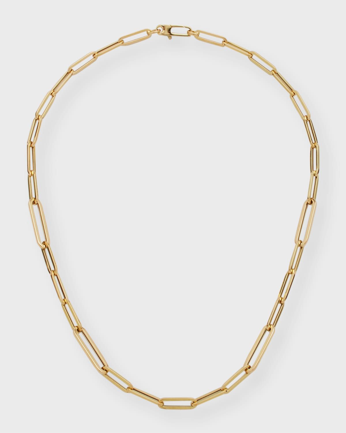 17" Paper Clip Chain Necklace in 18k Yellow Gold