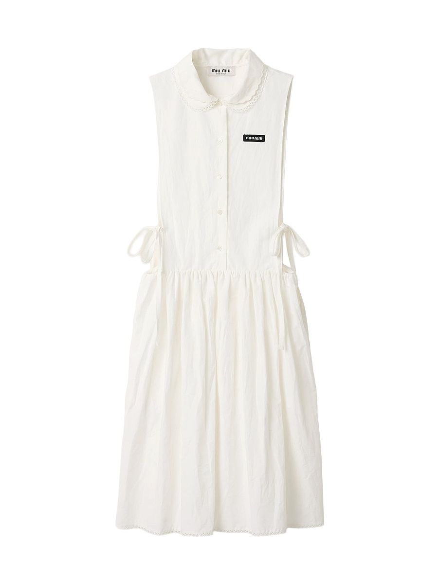 Women's Slubbed Poplin Dress - White - Size 4