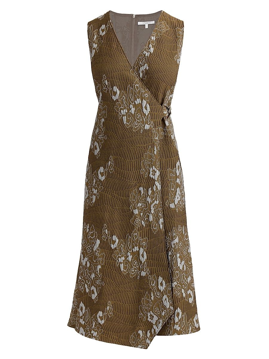 Women's Ursa Jacquard Wrap Midi-Dress - Sahara - Size 16