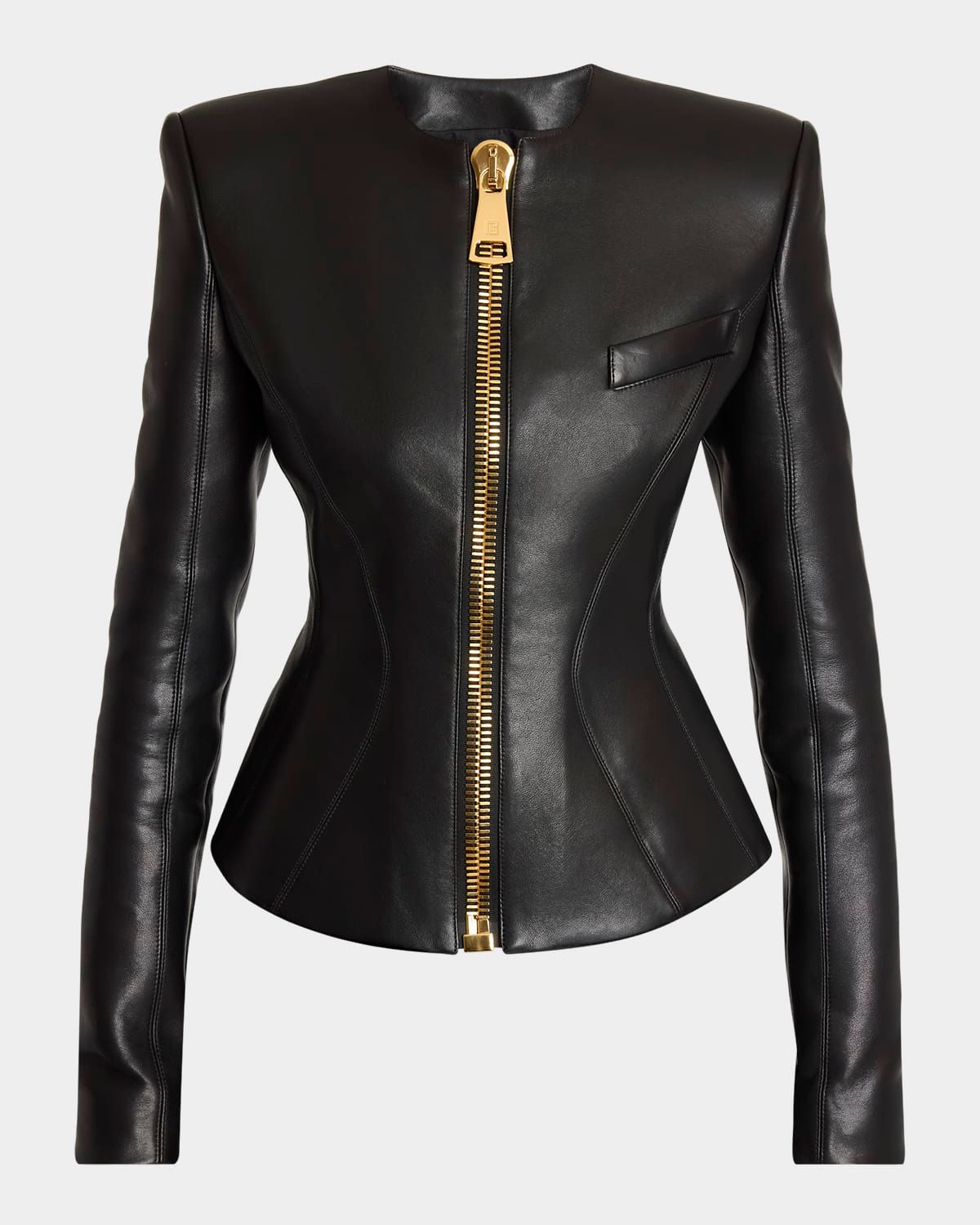 Fitted Lambskin Leather Jacket