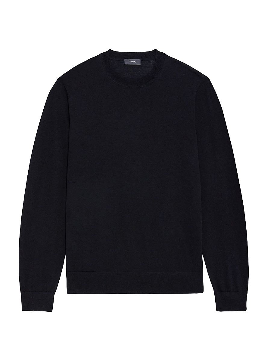 Men's Wool Crewneck Sweater - Black - Size XL