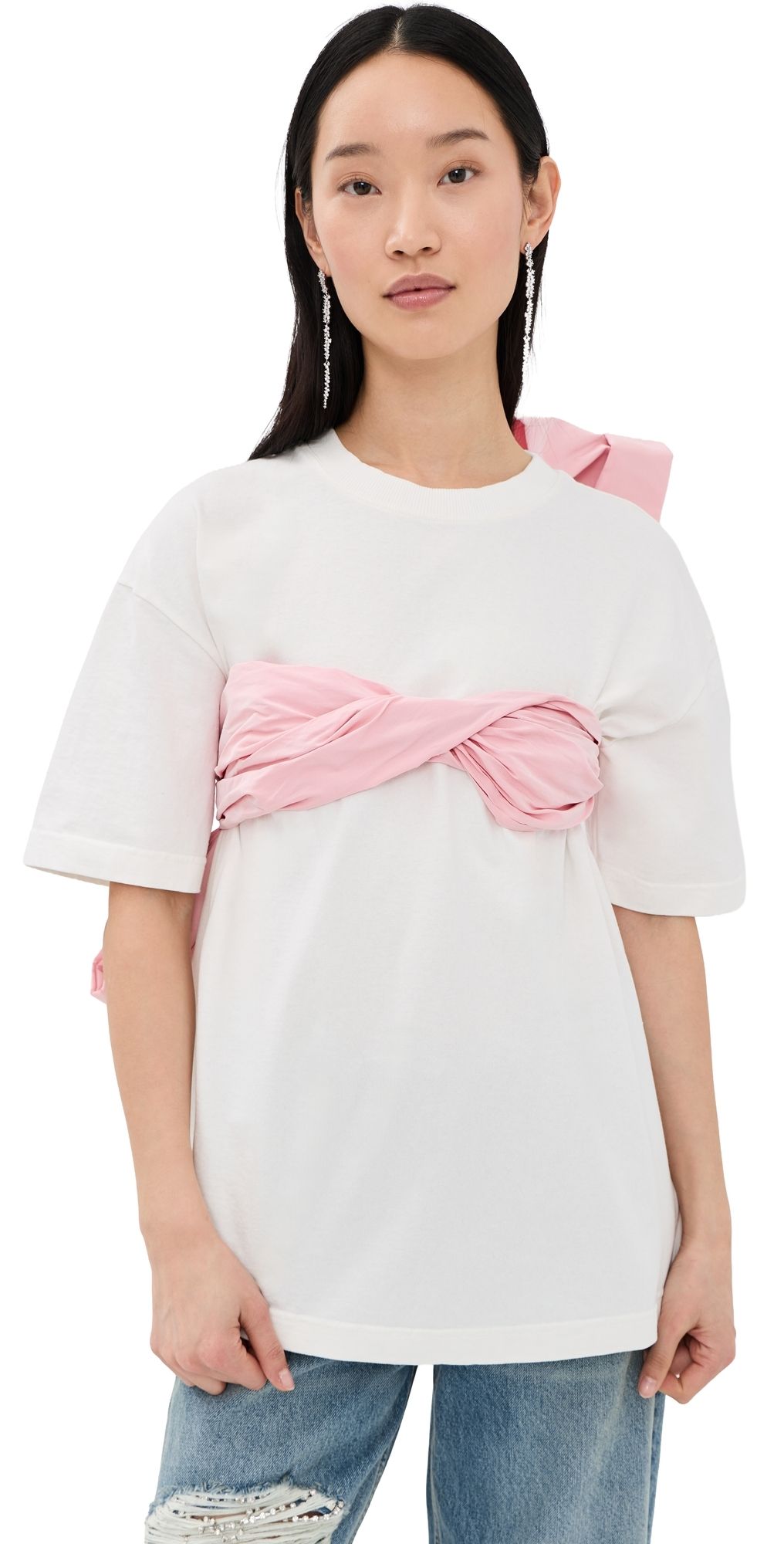 AREA Taffeta Knot T-Shirt White M