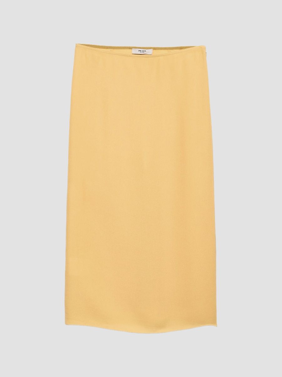 Prada Women's Triple Chiffon Midi Skirt - Yellow - Size 6
