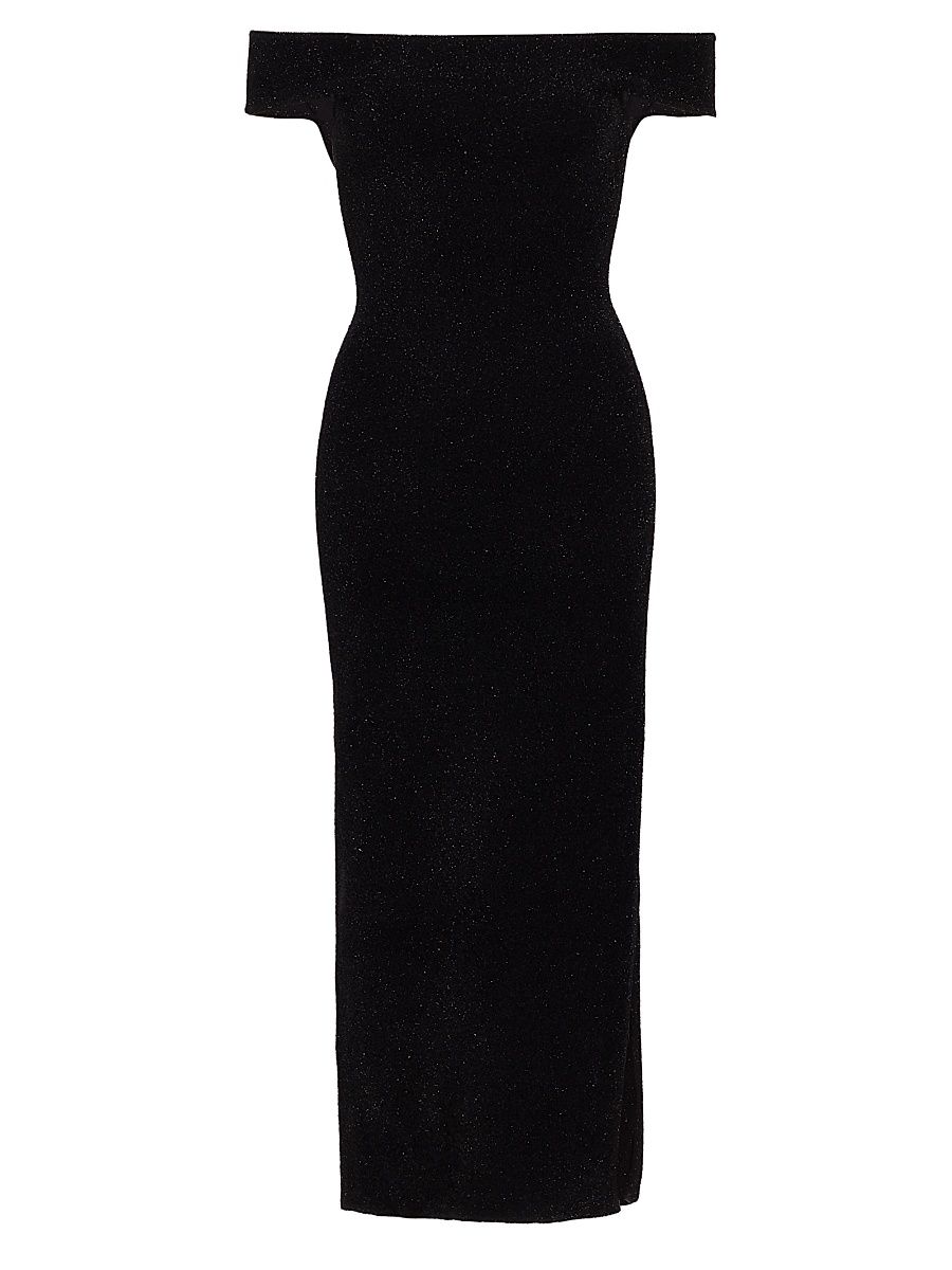 Women's Aphrodite Sparkle Knit Midi-Dress - Black - Size XXS
