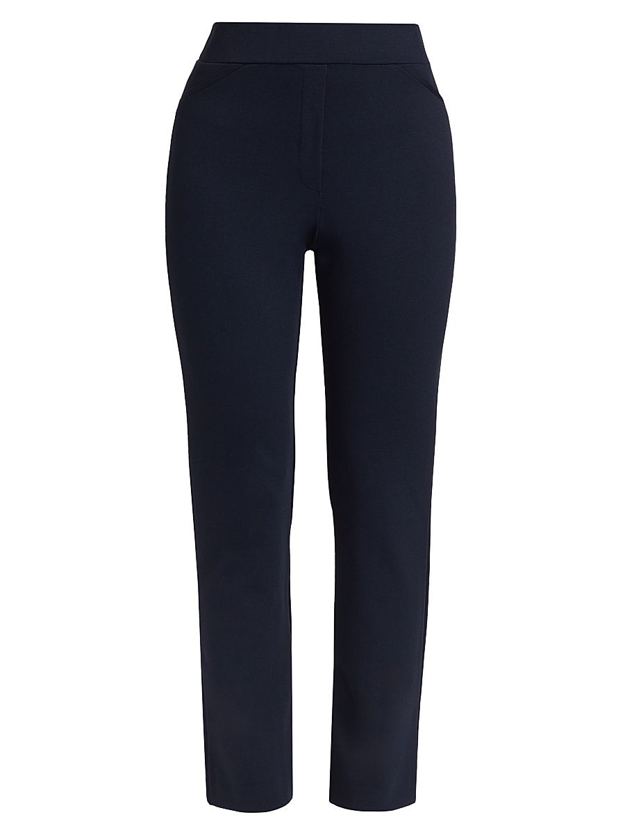 Women's COLLECTION Ponte Slim-Fit Pants - Deep Navy - Size XL