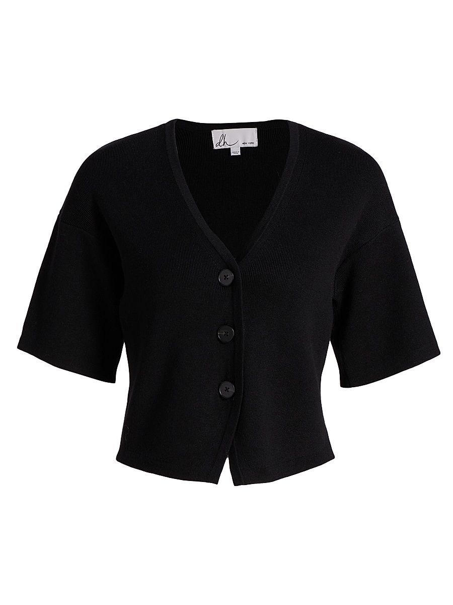 Women's Suzette Ribbed Top - Black - Size Large