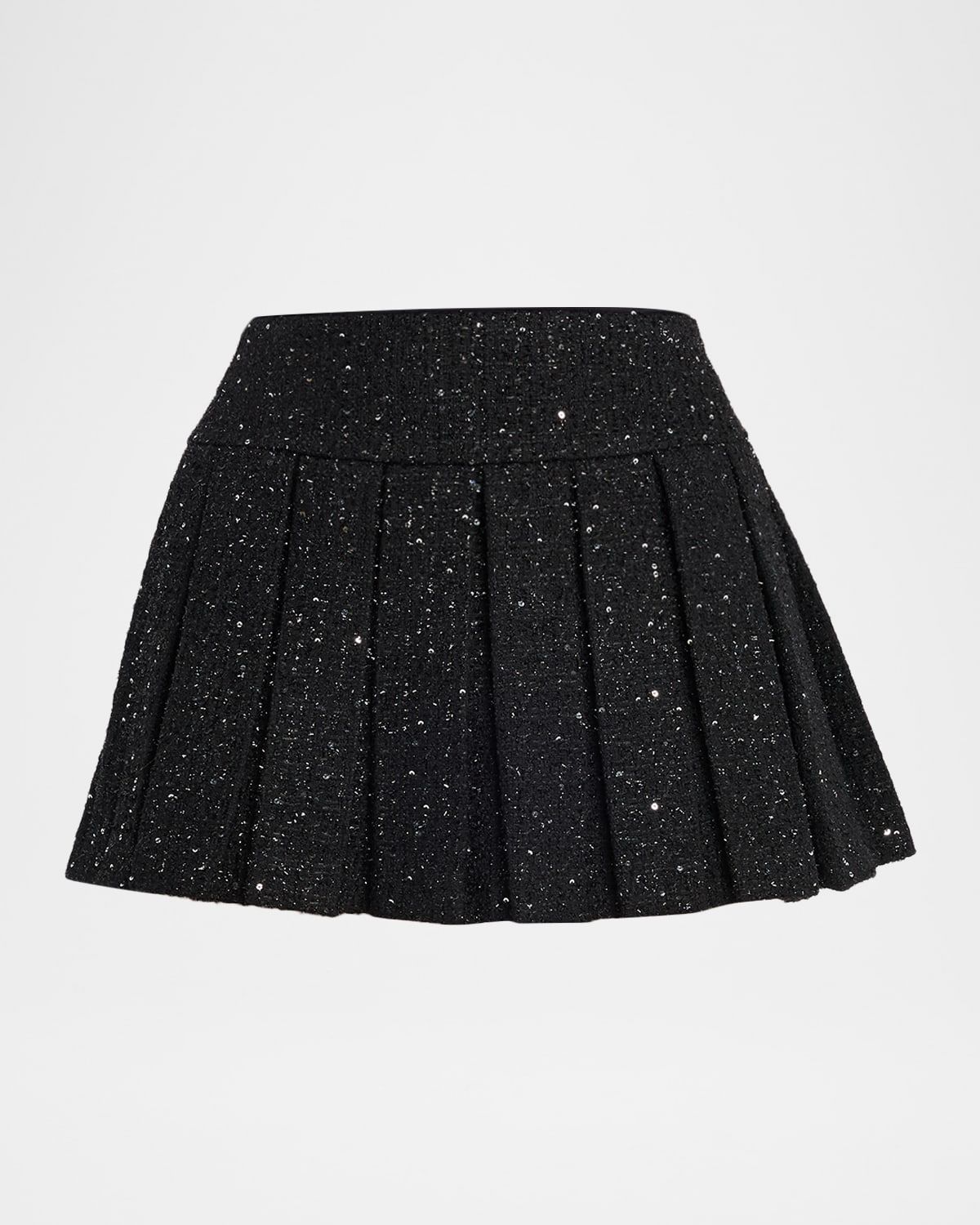 Emilie Pleated Tweed Mini Skirt