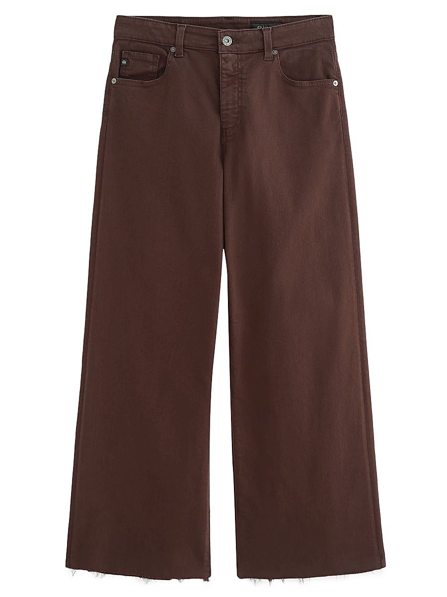 Women's Saige Wide-Leg Stretch Crop Jeans - Coffee Bean - Size 30