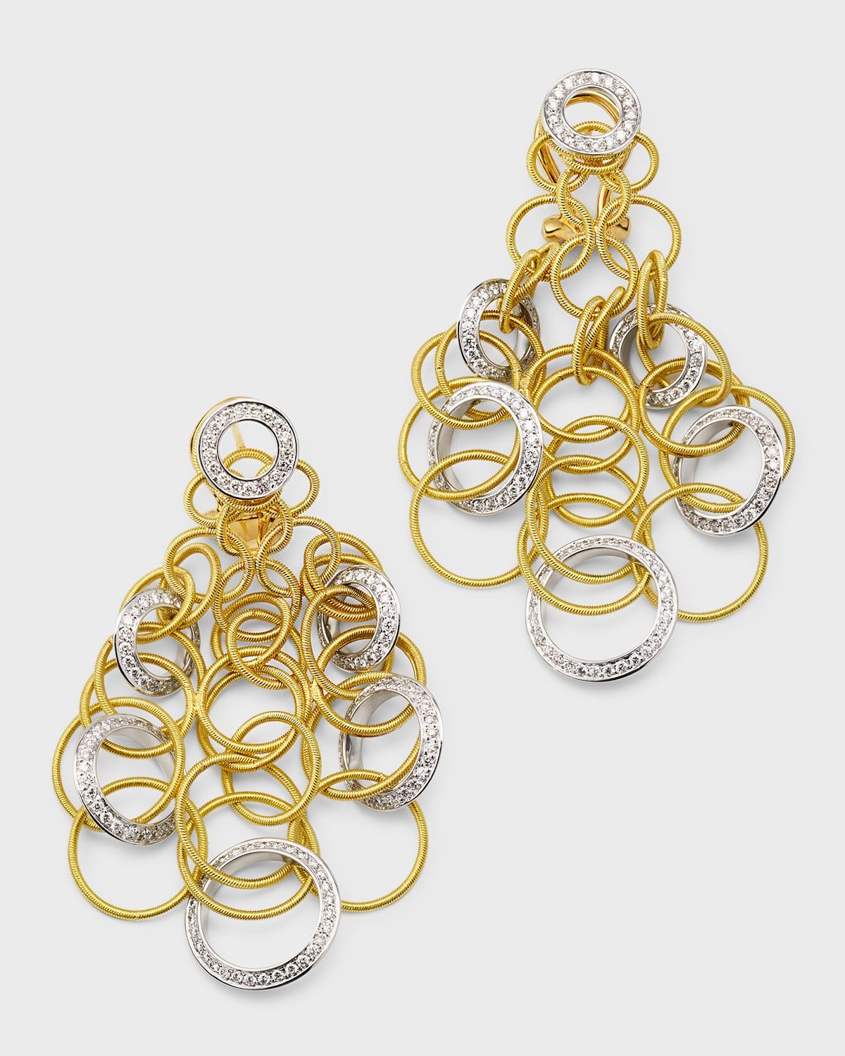 18K Two-Tone Gold Hawaii Diamond Earrings