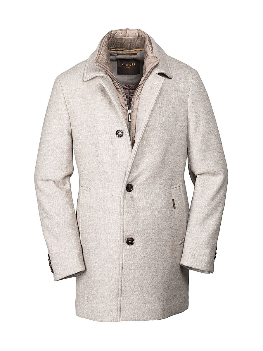 Men's Monferrato Wool Layered Topcoat - Avana - Size 48
