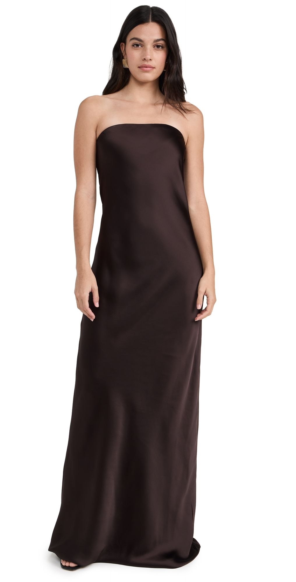 Norma Kamali Bias Strapless Gown Chocolate L