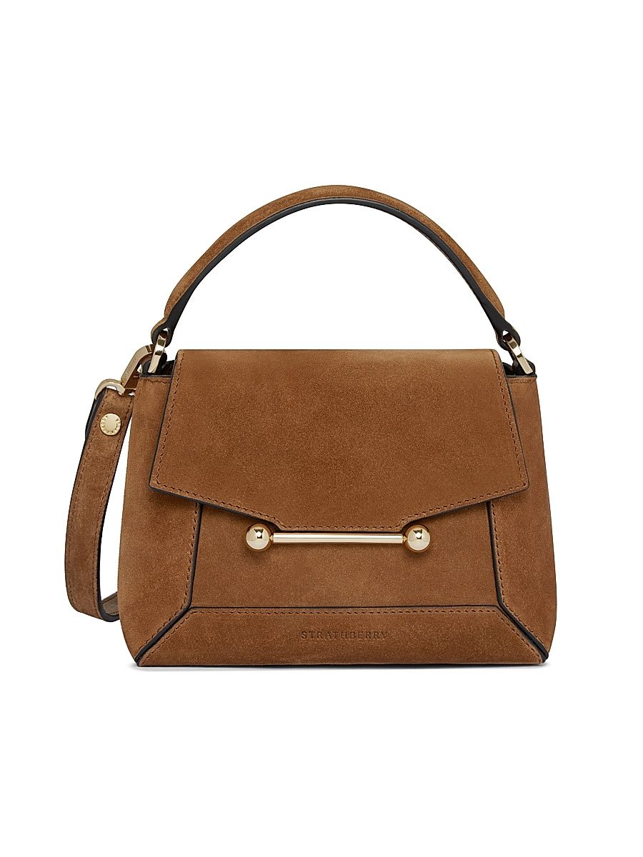 Women's Mosaic Nano Suede Top Handle Bag - Tan