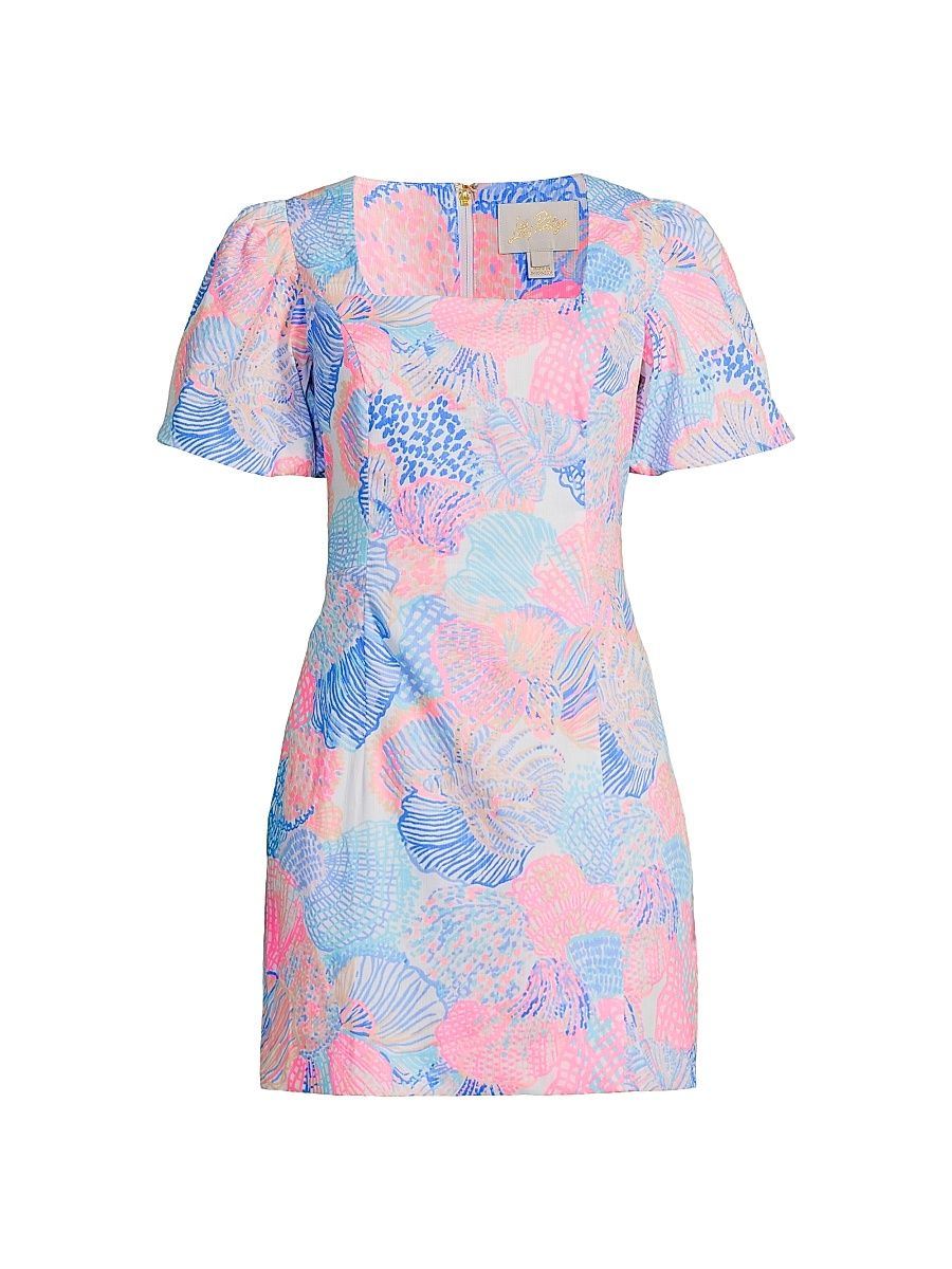 Women's Kalinara Stretch-Cotton Skirted Romper - Multi Roar Of The Seas - Size 16